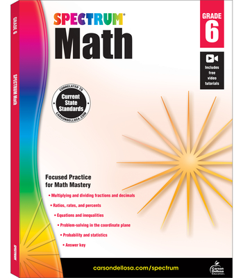 Spectrum Math Workbook, Grade 6 Cover Image