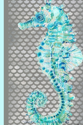 "Jersey" by Jennifer Moreman: Beautiful Seahorse 6x9" Wide Rule 130 Page Notebook by Artist