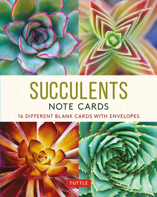 Succulents, 16 Note Cards: 16 Different Blank Cards with Envelopes in a Keepsake Box! By Tuttle Studio (Editor) Cover Image