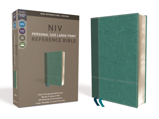NIV, Personal Size Reference Bible, Large Print, Imitation Leather, Blue, Red Letter Edition, Comfort Print By Zondervan Cover Image