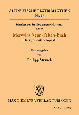 Schriften aus der Gottesfreund-Literatur (Altdeutsche Textbibliothek #27) Cover Image