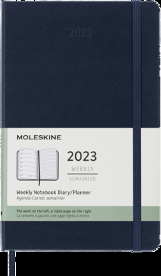 Moleskine 2023 Weekly Notebook Planner, 12M, Large, Sapphire Blue, Hard Cover (5 x 8.25) By Moleskine Cover Image