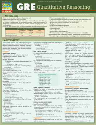 GRE - Quantitative Reasoning: Quickstudy Laminated Reference Guide Cover Image