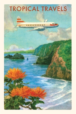 Vintage Journal Plane Over Cliffs Travel Poster (Pocket Sized - Found Image Press Journals)