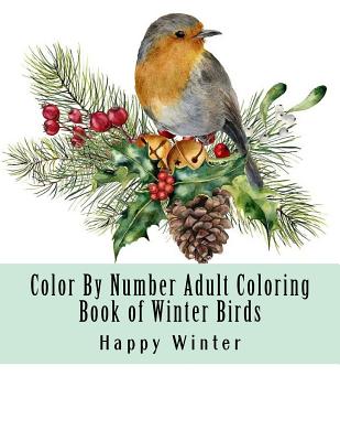 Color By Number Adult Coloring Book of Winter Birds: Winter Bird Scenes,  Festive Holiday Christmas Winter Birds Large Print Coloring Book For Adults  (Paperback)