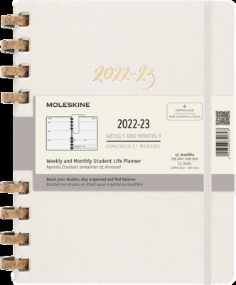 Moleskine 2022-2023 Spiral Academic Planner, 12M, Extra Large, Remake Oyster, Hard Cover (7.5 x 10) Cover Image