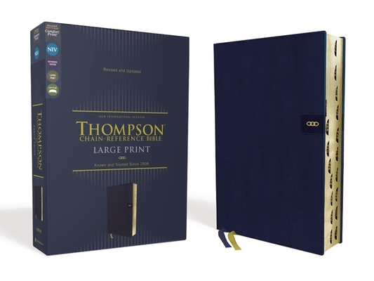 Niv, Thompson Chain-Reference Bible, Large Print, Leathersoft, Navy, Thumb Indexed, Red Letter, Comfort Print By Frank Charles Thompson (Editor), Zondervan Cover Image