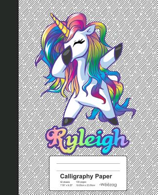 Calligraphy Paper: RYLEIGH Unicorn Rainbow Notebook Cover Image