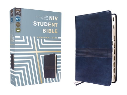 Niv, Student Bible, Personal Size, Leathersoft, Navy, Thumb Indexed, Comfort Print Cover Image