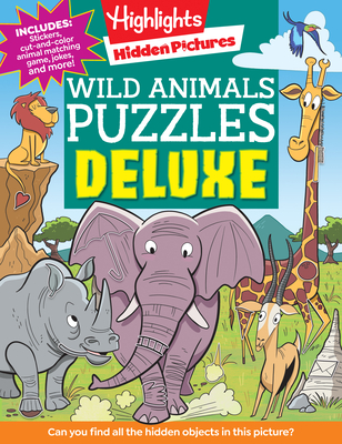 Wild Animals Puzzles Deluxe (Highlights Hidden Pictures) Cover Image