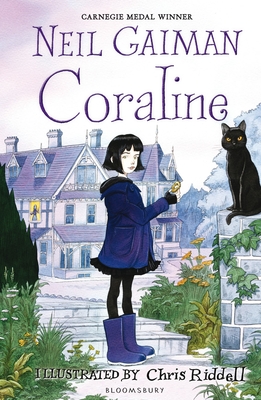 Front cover of Coraline by Neil Gaiman, illustrated by Chris Riddell