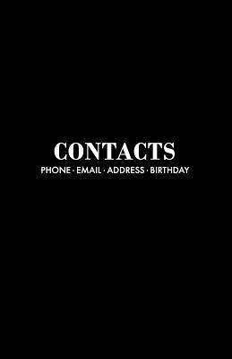 Contacts: Black Address Book with Birthdays, Alphabetic Tabs A-Z By Mpp Notebooks Cover Image