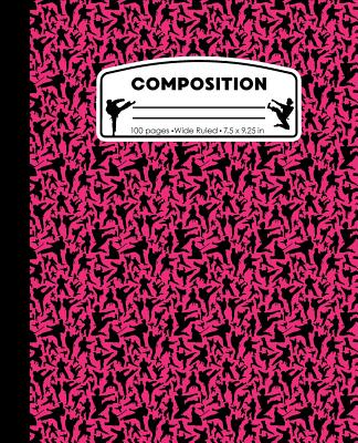 Composition: Karate Pink Marble Composition Notebook. Wide Ruled 7.5 x 9.25 in, 100 pages Martial Arts book for boys or girls, kids Cover Image
