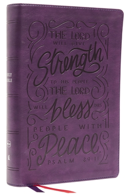Nkjv, Giant Print Center-Column Reference Bible, Verse Art Cover Collection, Leathersoft, Purple, Red Letter, Comfort Print: Holy Bible, New King Jame Cover Image
