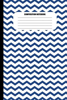 Composition Notebook: Blue and White Zig Zags (100 Pages, College Ruled) By Sutherland Creek Cover Image