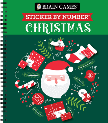 Brain Games - Sticker by Number: Christmas (28 Images to Sticker - Santa Cover - Bind Up) By Publications International Ltd, Brain Games, New Seasons Cover Image