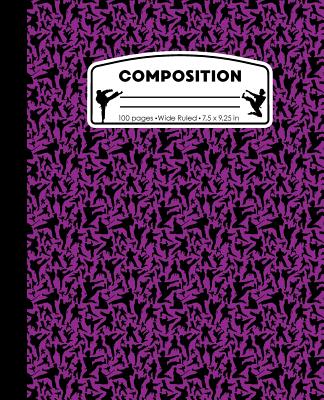 Composition: Karate Purple Marble Composition Notebook. Wide Ruled 7.5 x 9.25 in, 100 pages Martial Arts book for boys or girls, ki By Pattyjane Press Cover Image