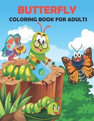 Butterfly Coloring Book For Adults Cover Image