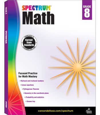 Spectrum Math Workbook, Grade 8 By Spectrum (Compiled by) Cover Image