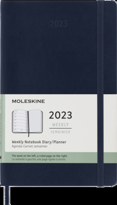 Moleskine 2023 Weekly Notebook Planner, 12M, Large, Sapphire Blue, Soft Cover (5 x 8.25) By Moleskine Cover Image