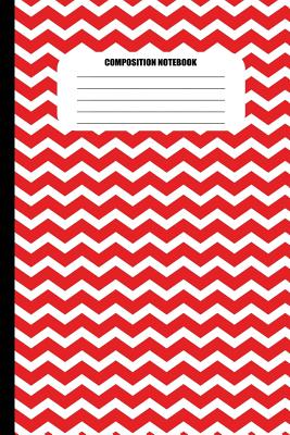 Composition Notebook: Red and White Zig Zags (100 Pages, College Ruled) Cover Image