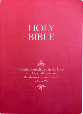 Kjver Holy Bible, Delight Yourself in the Lord Life Verse Edition, Large Print, Berry Ultrasoft: (King James Version Easy Read, Red Letter, Pink, Psal Cover Image