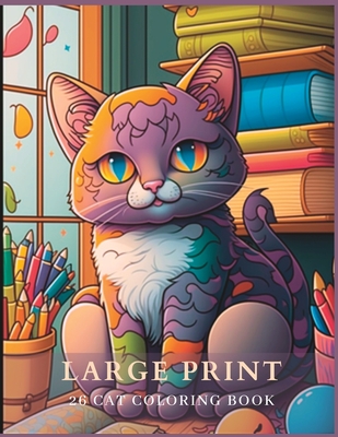 Large Print 26 Cat Coloring Book for Adults: Stress reliever and improve  fine motor skills (Paperback)