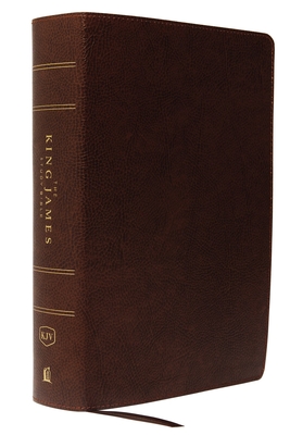 The King James Study Bible, Bonded Leather, Brown, Indexed, Full-Color Edition Cover Image