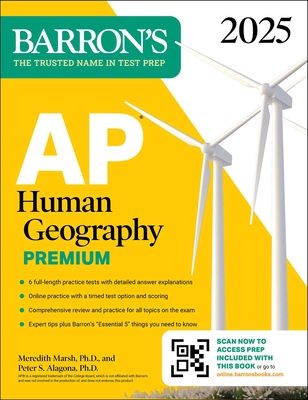 AP Human Geography Premium 2025: 6 Practice Tests + Comprehensive Review + Online Practice (Barron's AP Prep) Cover Image