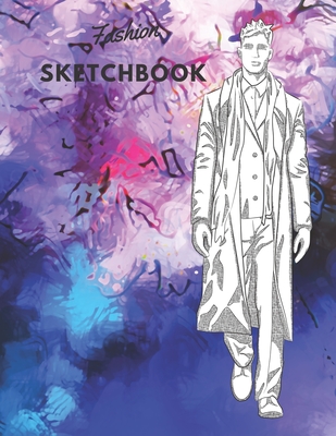 Fashion SketchBook: 100 Large Male Figure Templates With 10