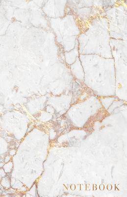 Notebook: Beautiful and Trendy White Marble and Shiny Gold 5.5 X 8.5 - A5 Size By Paperlush Press Cover Image