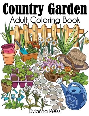 Country Garden Adult Coloring Book Cover Image