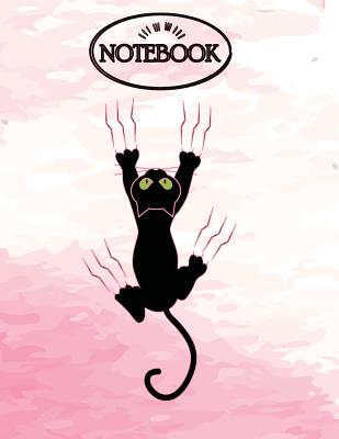 Notebook: Black cat on pink watermark cover and Dot Graph Line Sketch pages, Extra large (8.5 x 11) inches, 110 pages, White pap By F. Funny Cover Image