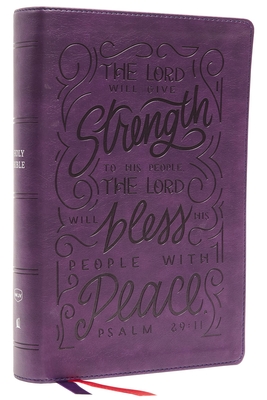 Nkjv, Giant Print Center-Column Reference Bible, Verse Art Cover Collection, Leathersoft, Purple, Thumb Indexed, Red Letter, Comfort Print: Holy Bible By Thomas Nelson Cover Image