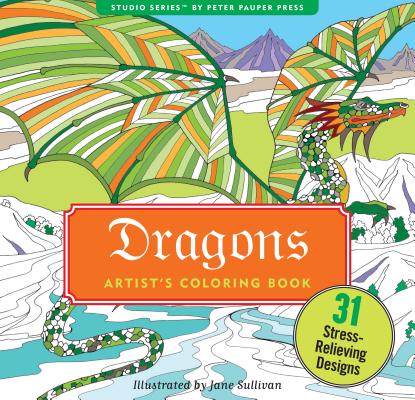 Dragons Adult Coloring Book Cover Image