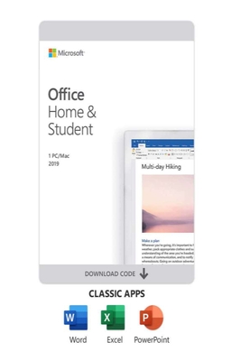 Office home & student: 2019 One-time purchase, 1 device PC/Mac Download Cover Image