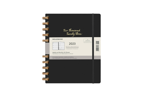 Moleskine 2023 Spiral Planner, 12M, Extra Extra Large, Remake Midnight, Hard Cover (8.5 x 11) By Moleskine Cover Image