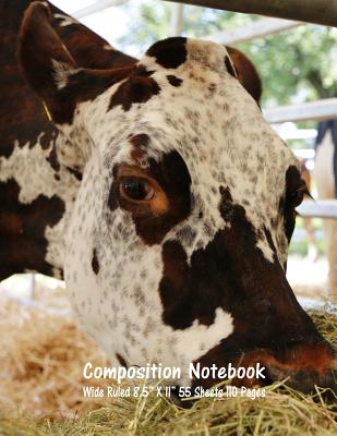 Composition Notebook: Wide Ruled Cow Farm Bull Bovine Cattle Cute Composition Notebook, Girl Boy School Notebook, College Notebooks, Composi By Majestical Notebook Cover Image