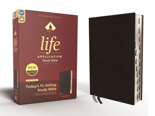 Niv, Life Application Study Bible, Third Edition, Bonded Leather, Black, Indexed, Red Letter Edition Cover Image