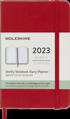 Moleskine 2023 Weekly Notebook Planner, 12M, Pocket, Scarlet Red, Hard Cover (3.5 x 5.5) By Moleskine Cover Image