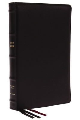 Kjv, Thinline Bible, Large Print, Premium Goatskin Leather, Black, Premier Collection, Red Letter, Thumb Indexed, Comfort Print: Holy Bible, King Jame By Thomas Nelson Cover Image