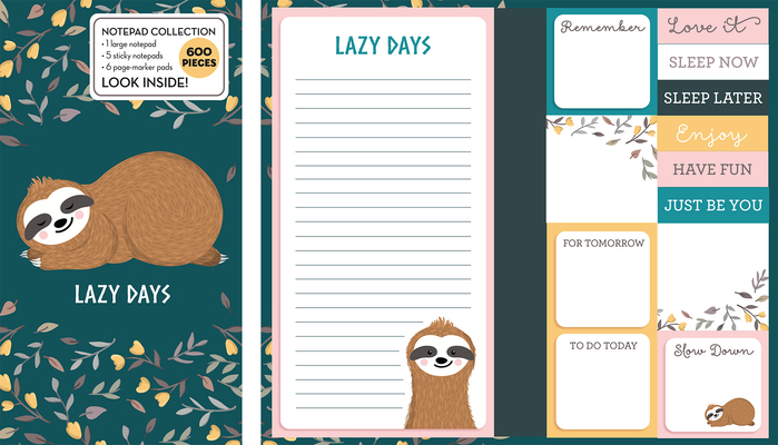 Book of Sticky Notes: Notepad Collection (Sloth Lazy Days) Cover Image