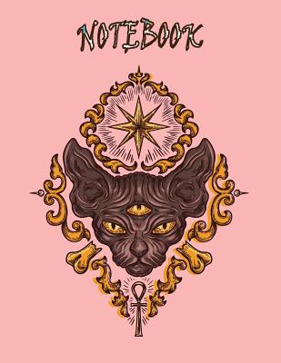 Notebook: Dark brown cat on pink cover and Dot Graph Line Sketch pages, Extra large (8.5 x 11) inches, 110 pages, White paper, S By F. Funny Cover Image