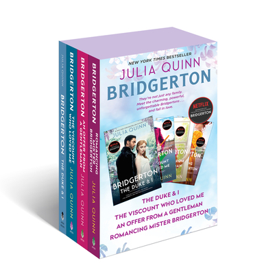 Bridgerton Boxed Set 1-4: The Duke and I/The Viscount Who Loved Me/An Offer from a Gentleman/Romancing Mister Bridgerton By Julia Quinn Cover Image