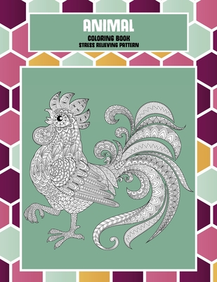 Coloring Book Animal Stress Relieving Pattern Cover Image