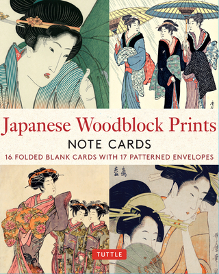 Japanese Woodblock Prints, 16 Note Cards: 16 Different Blank Cards with 17 Patterned Envelopes in a Keepsake Box! By Tuttle Publishing (Editor) Cover Image