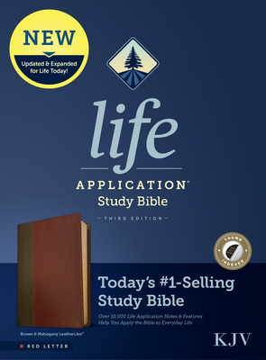KJV Life Application Study Bible, Third Edition (Leatherlike, Brown/Mahogany, Indexed, Red Letter) Cover Image