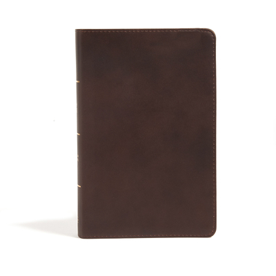 CSB Large Print Personal Size Reference Bible, Brown Genuine Leather, Indexed Cover Image