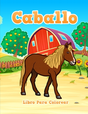 Página de libro para colorear de animales de granja de caballos