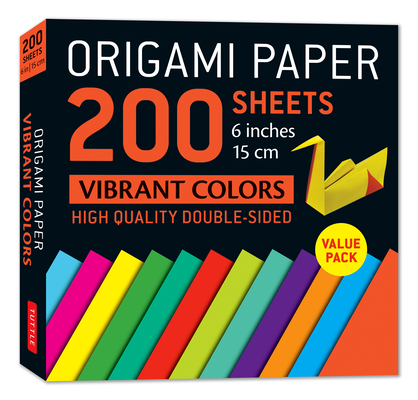 Origami Paper 200 Sheets Vibrant Colors 6 (15 CM): Double-Sided Origami Sheets Printed with 12 Different Patterns (Instructions for 5 Projects Include By Tuttle Studio (Editor) Cover Image